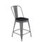 Flash Furniture Clear Coat Metal Counter Stool & Black Poly Seat XU-DG-TP001B-24-PL1B-GG - alternate 2